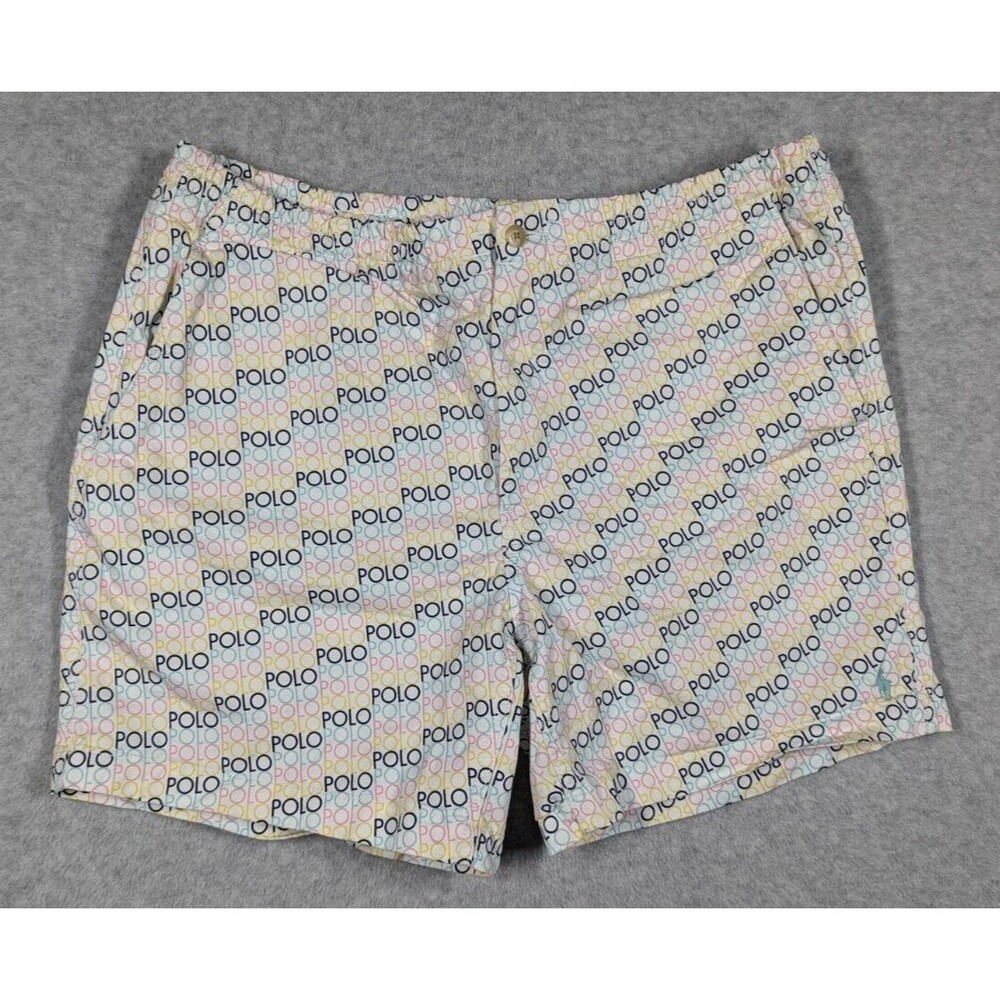 Polo Ralph Lauren Men Shorts XL Classic Fit‎ 6" Chino All Over Logo Spellout